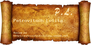 Petrovitsch Lolita névjegykártya